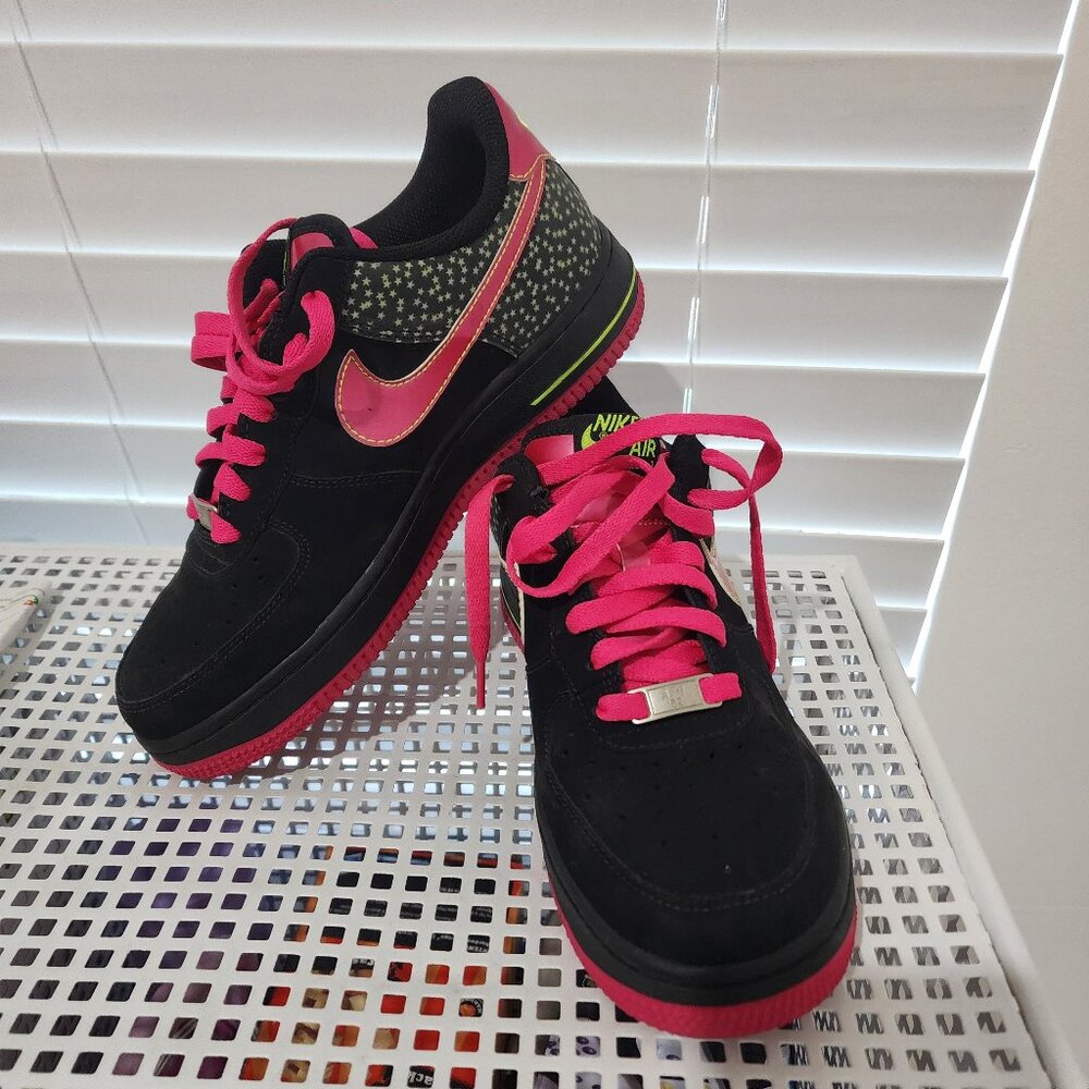 Black Suede & Pink Nike Air Force Ones 1s